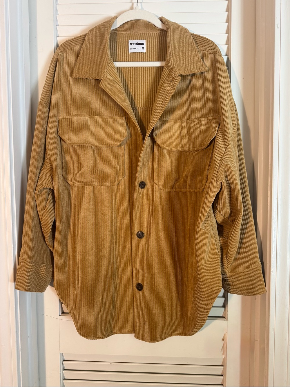 Ci Sono Camel Corduroy Shacket Jacket